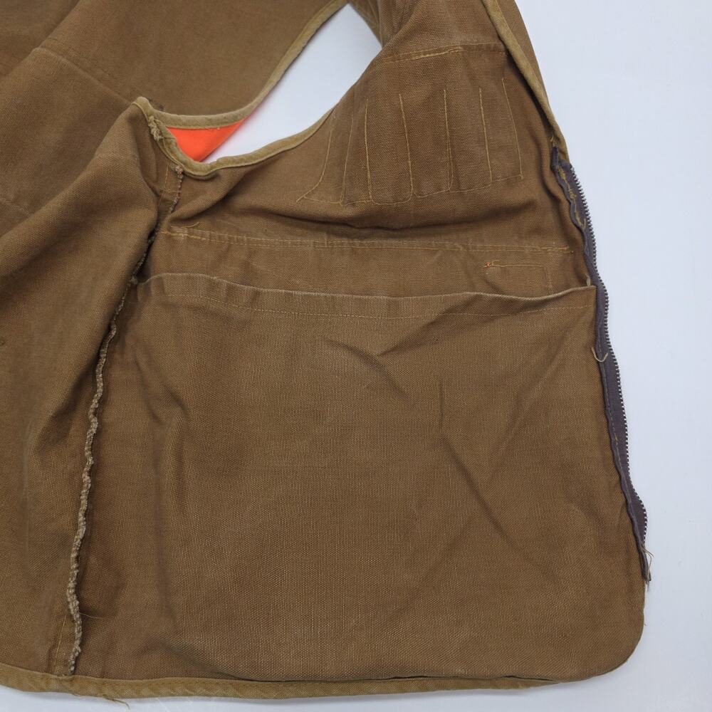 Vintage SafTBak Hunting Vest Blaze Orange Canvas Game Pockets USA - Picture 12 of 15